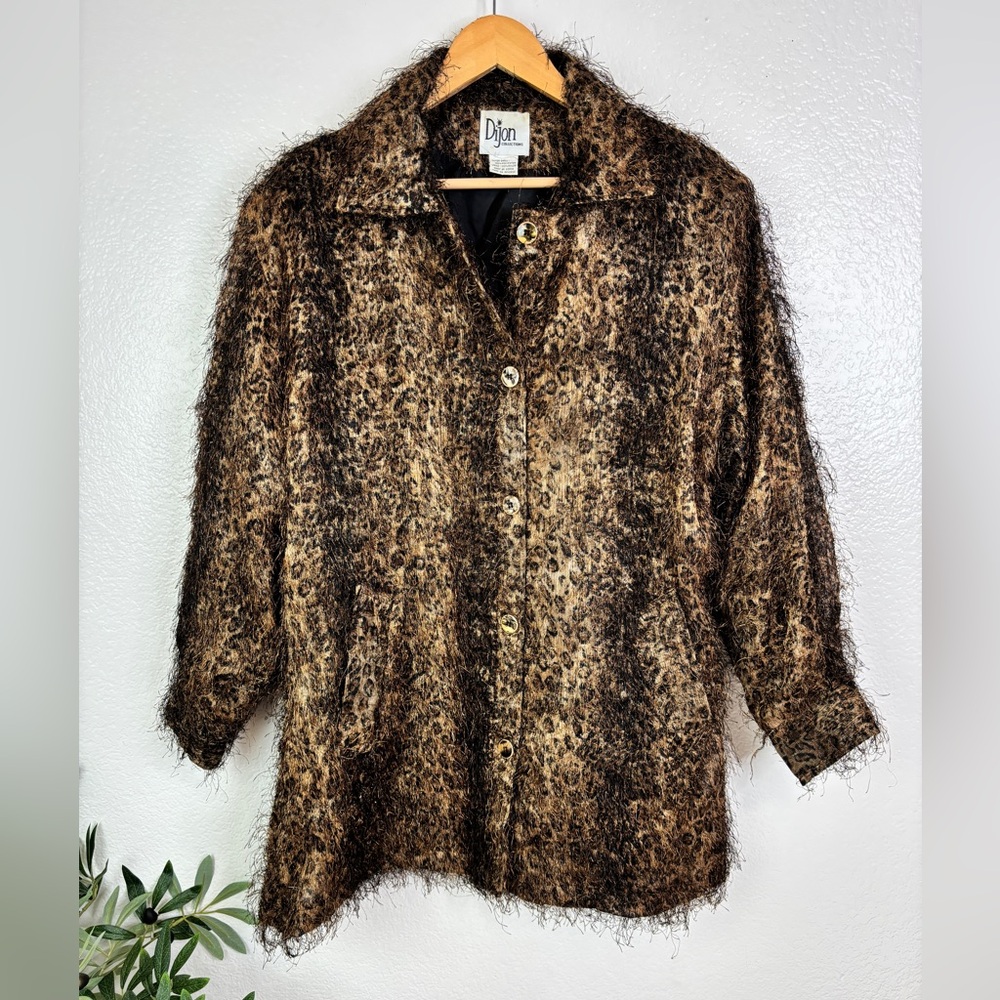 VINTAGE Dijon Collections Fuzzy Leopard Jacket